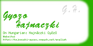 gyozo hajnaczki business card