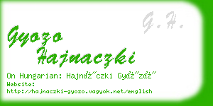 gyozo hajnaczki business card